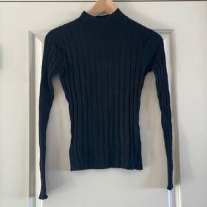 VGC Streetwear Society Back Mock Neck Ribbed Fitted Long sleeve